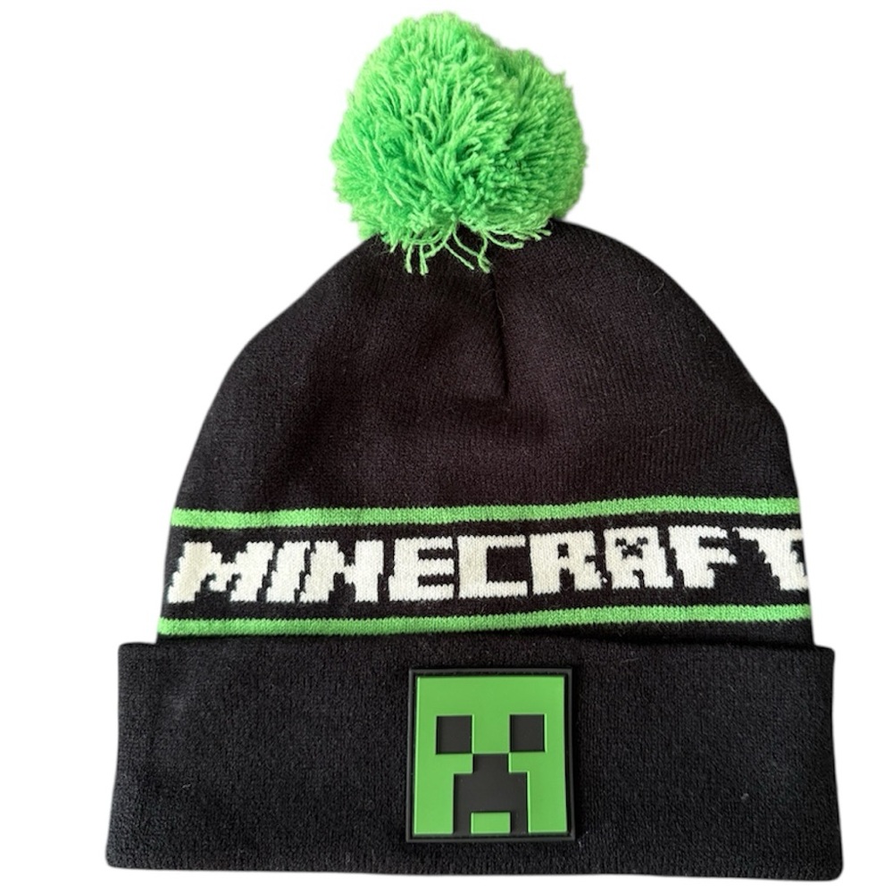 MAD Engine Black and Green Minecraft Kids Beanie